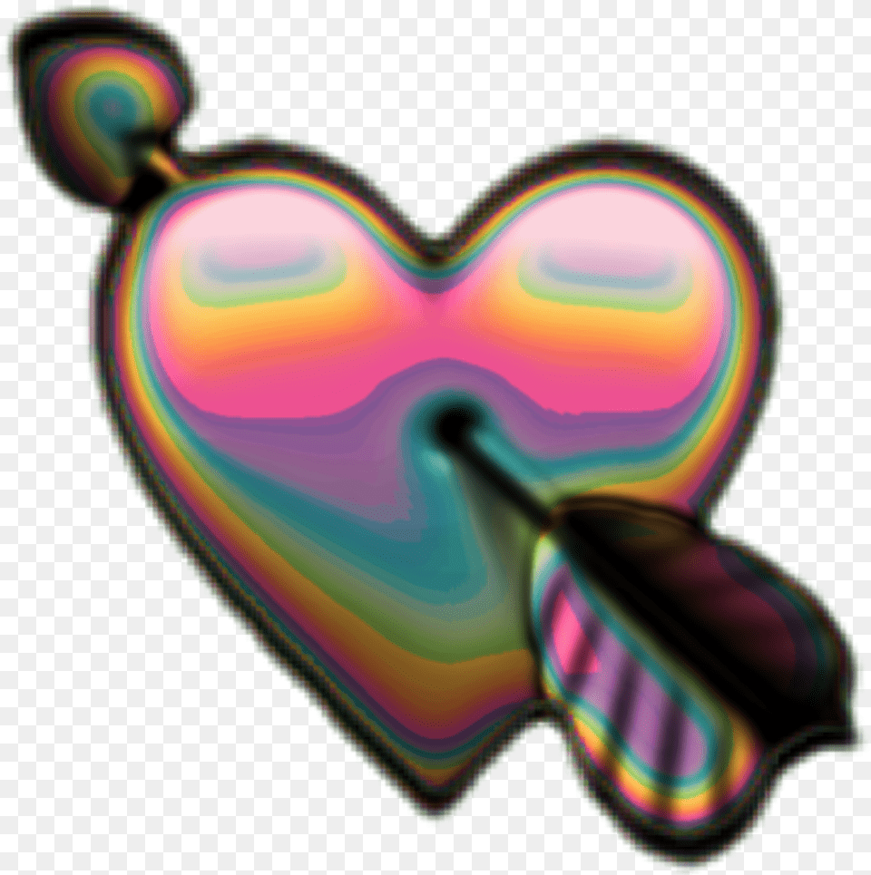 Holo Holographic Heart Hearts Arrow Emoji Iridescent Holographic Heart Free Png