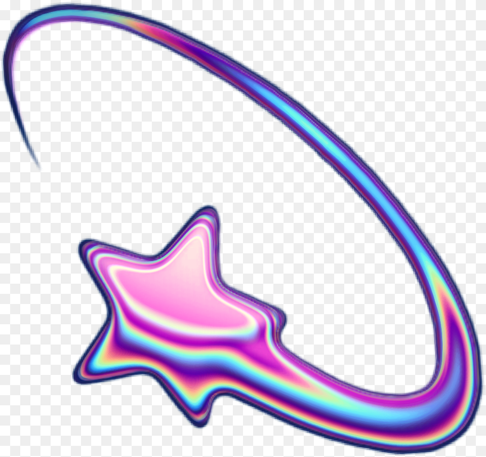 Holo Holographic Shootingstar Stars Star Emoji Iridesce Aesthetic Shooting Star, Light, Neon, Purple, Smoke Pipe Png Image