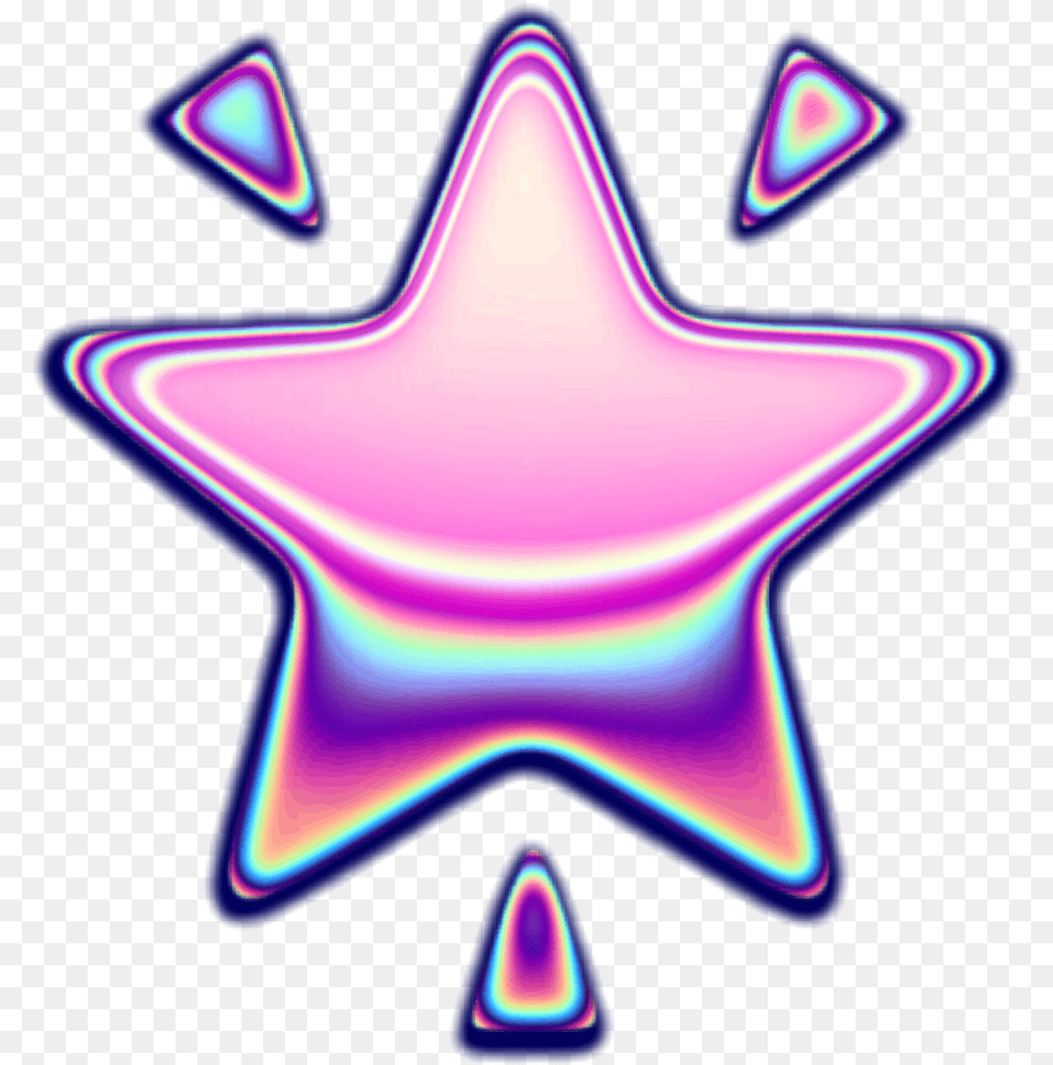 Holo Holographic Stars Star Emoji Iridescent, Light, Lighting, Neon, Purple Free Png