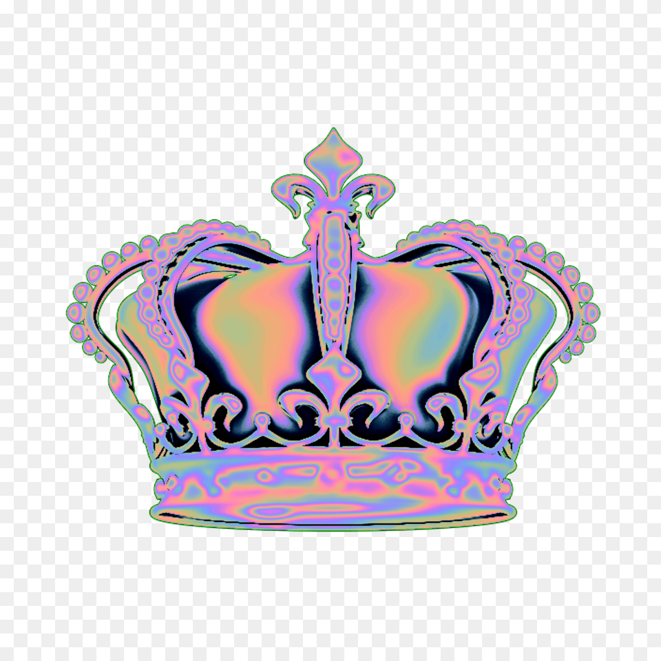 Holo Holographic Vaporwave Aesthetic Tumblr Crown, Accessories, Jewelry, Birthday Cake, Cake Free Transparent Png