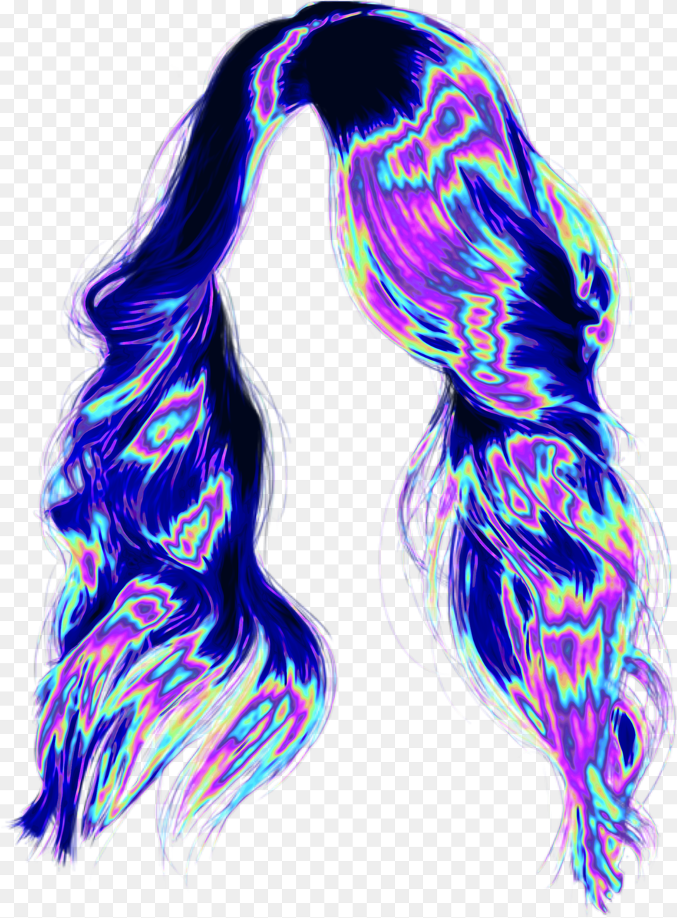 Holo Holographic Vaporwave Aesthetic Tumblr Lace Wig Png
