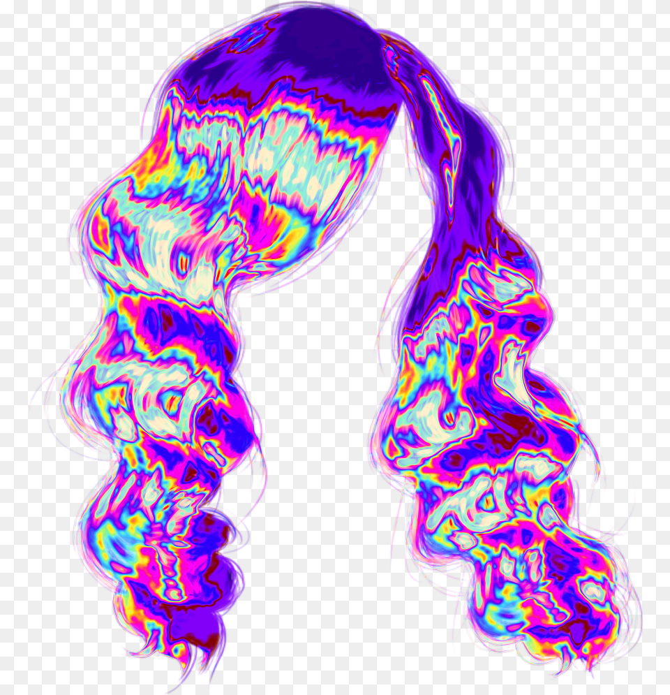 Holo Holographic Vaporwave Aesthetic Tumblr Scarf, Purple, Adult, Female, Person Free Png