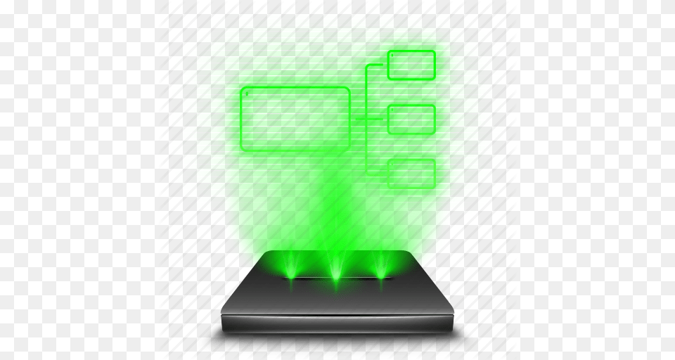 Hologram Holographic Internet Lan Network Transfer Web Icon, Green, Light Free Png Download