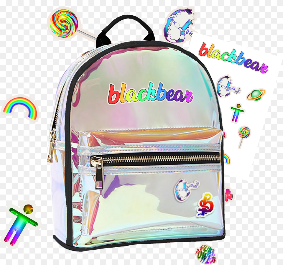 Holographic Backpack And Sticker Bundleclass Lazyload Bag, Food, Sweets, Accessories, Handbag Free Png Download