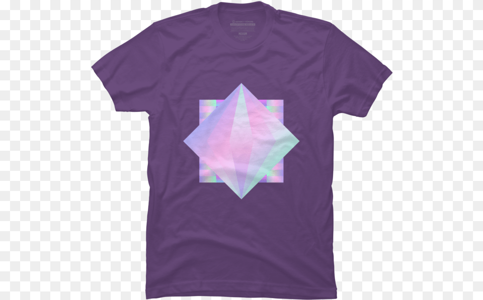 Holographic Disco Diamond Triangle, Clothing, T-shirt, Purple, Shirt Png Image