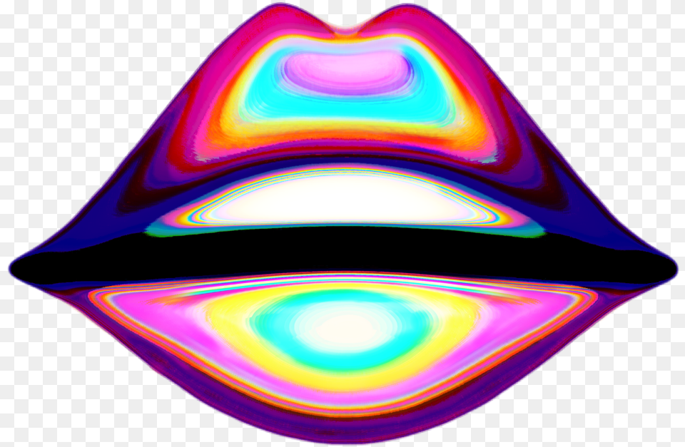 Holographic Emoji Lips Rainbow Holo Holosexual, Lighting, Purple, Light, Accessories Png