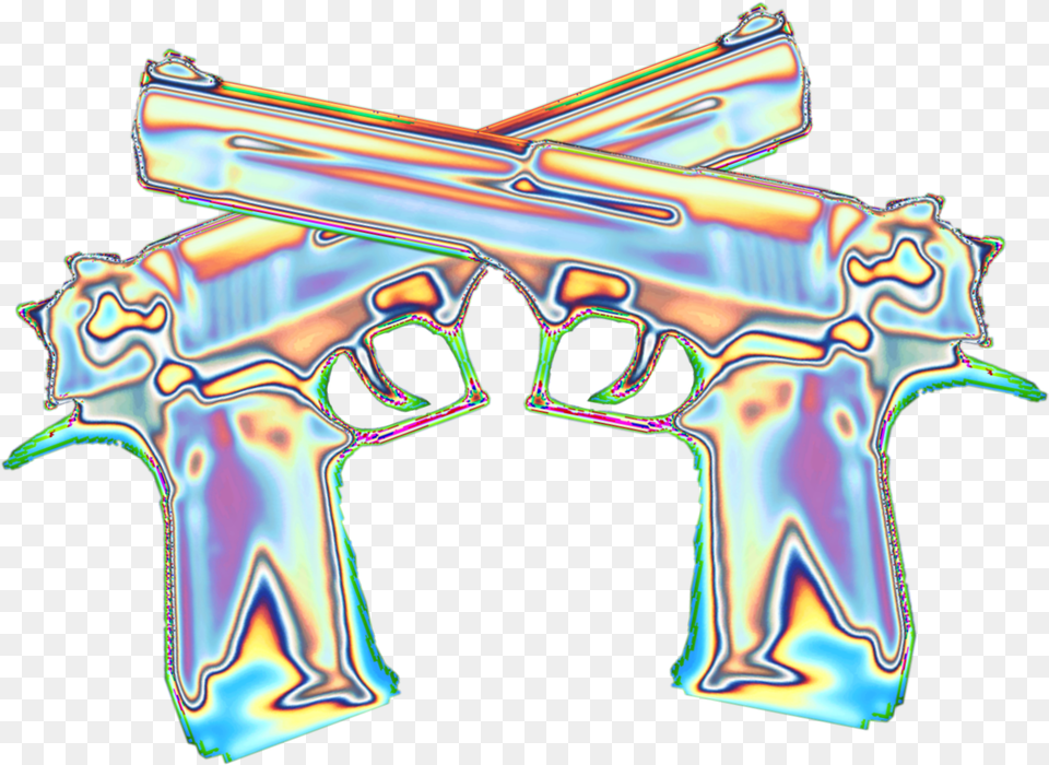 Holographic Gun Guns Hand Weapons Shoot Swag Dope Gun Barrel, Firearm, Weapon, Handgun Png Image