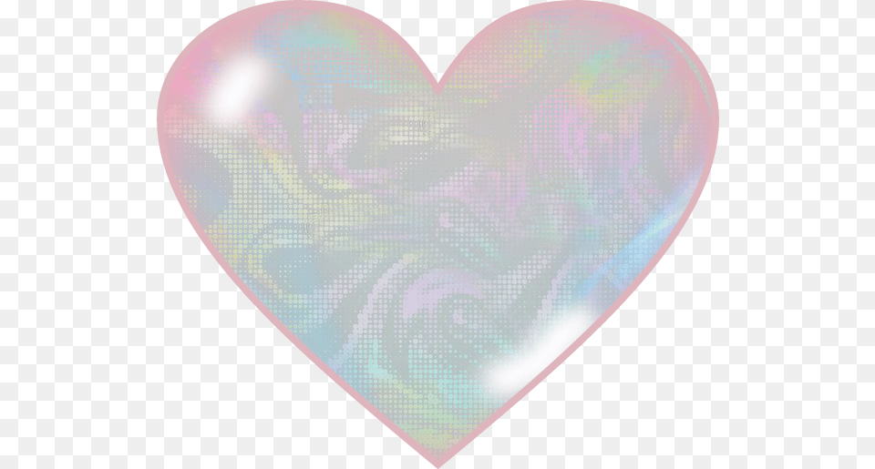 Holographic Heart Pink Glass Pearl Irridescent Heart, Balloon, Person, Accessories Free Png