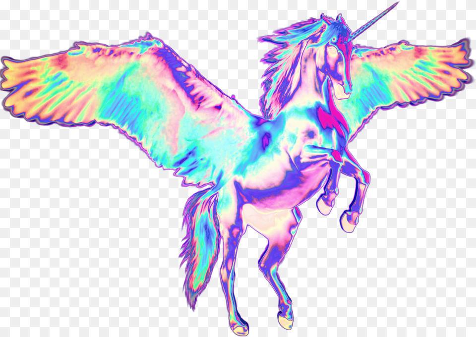 Holographic Holo Unicorn Flyinghorse Holodaze Transparent Unicorn, Purple Png Image