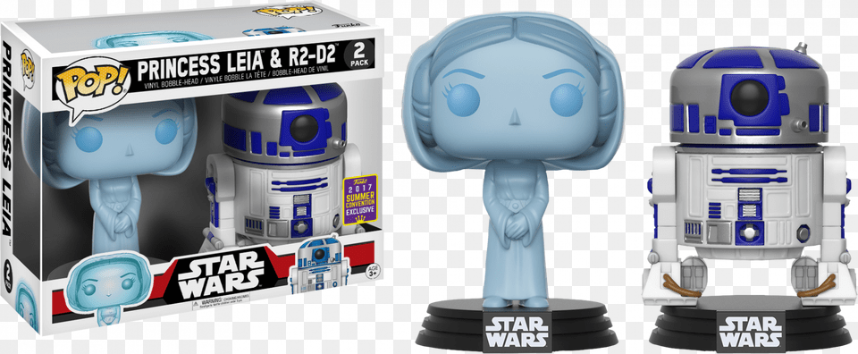 Holographic Princess Leia Amp R2 D2 Sce Funko Pop Star Wars, Robot, Toy, Person, Face Png Image