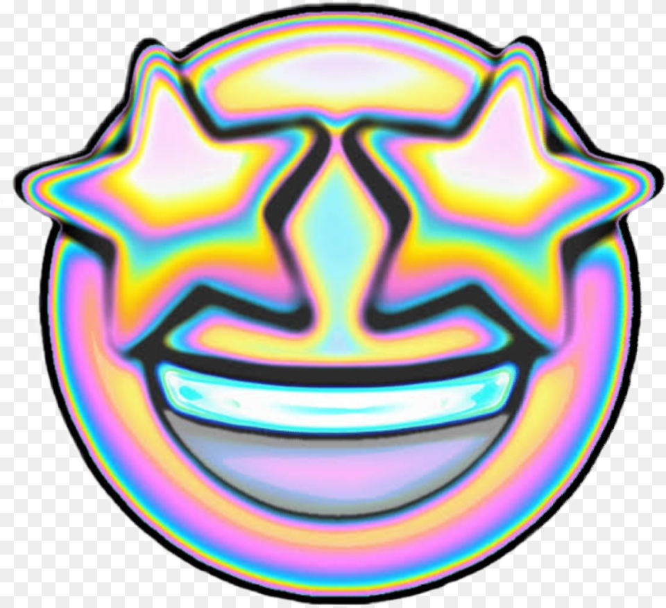 Holographic Star Emoji Rainbow Sticker By Naz Ilgaz Transparent, Light, Neon Png