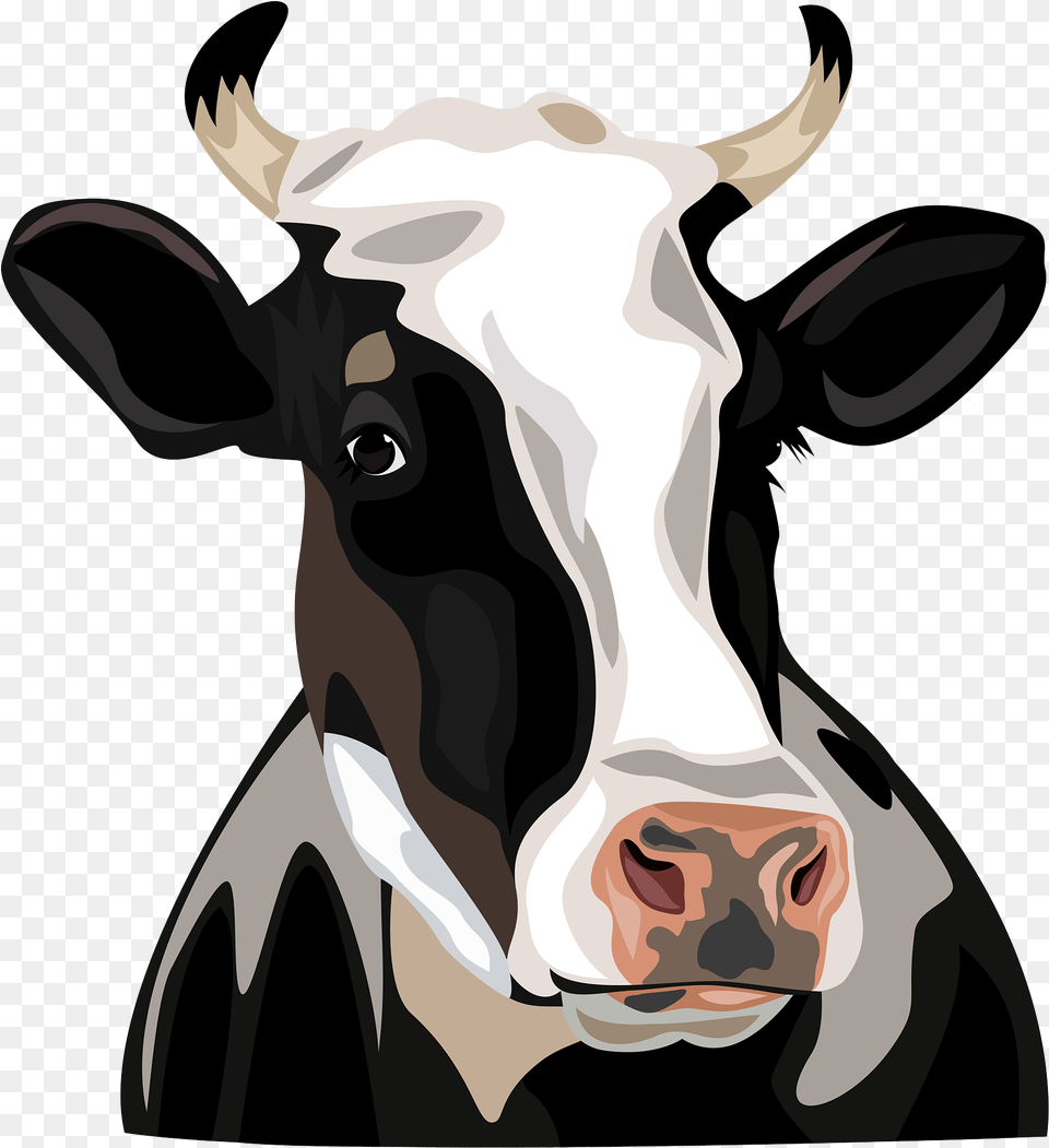 Holstein Friesian Cattle Clip Art Cabeza De Vaca, Animal, Cow, Dairy Cow, Livestock Free Png Download