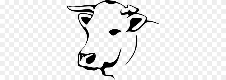 Holstein Friesian Cattle Jersey Cattle Line Art Dairy Head Cow Vector, Gray Free Png