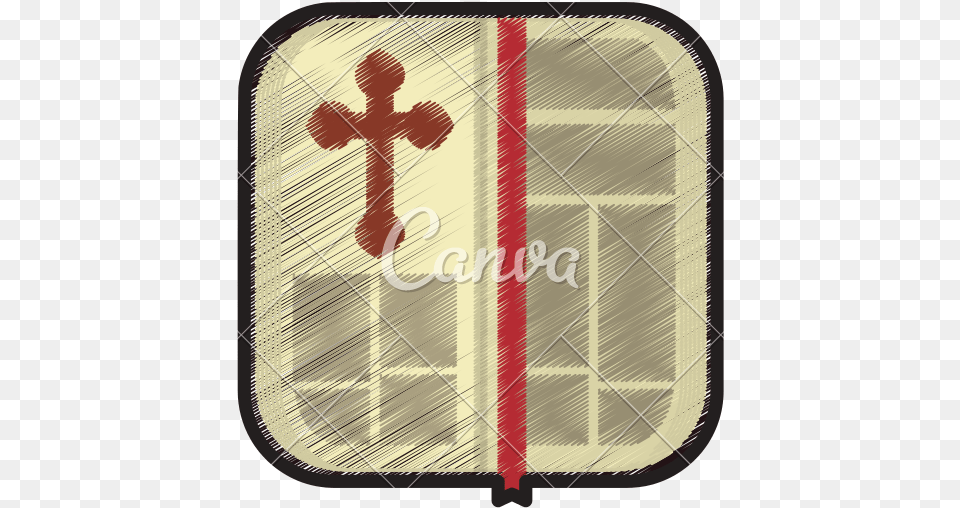 Holy Bible Sketch Emblem, Person, Cross, Symbol, Bow Png