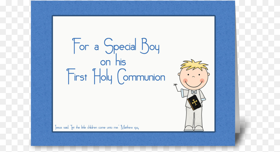Holy Communion Boy Blue Greeting Card Cartoon, Baby, Person, Face, Head Png