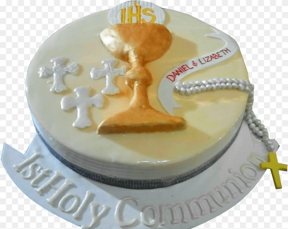 Holy Communion Cake Baptism Cake Cake Pink Amp White, Birthday Cake, Cream, Dessert, Food Free Png Download
