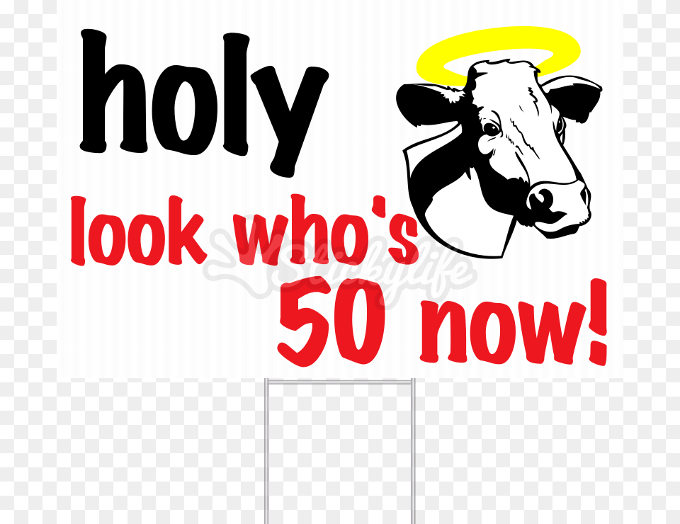 Holy Cow Birthday Yard Sign, Animal, Cattle, Livestock, Mammal Png