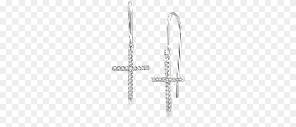 Holy Cross Quotdangling Stylequot Diamond Earrings In White Earrings, Symbol, Accessories, Earring, Jewelry Png