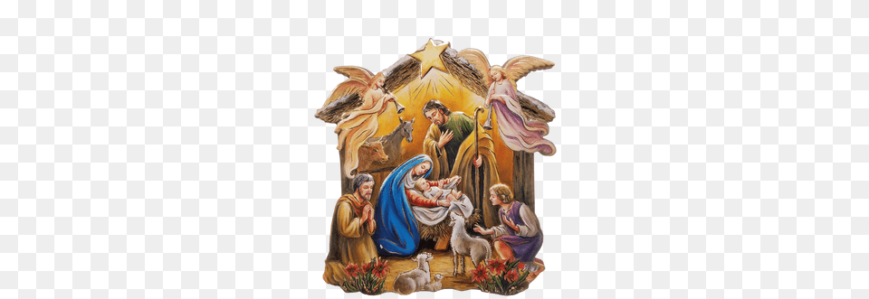 Holy Family Angels Animals Painting, Angel, Adult, Female, Person Png Image