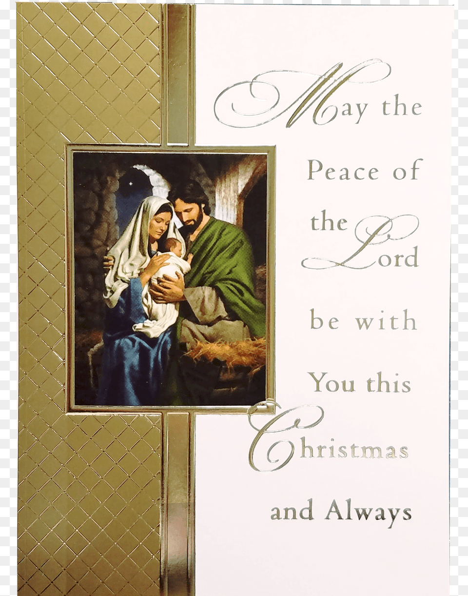 Holy Family Embossed Mass Card Christmas Box Of 25 Picture Frame, Mail, Envelope, Greeting Card, Portrait Free Png Download