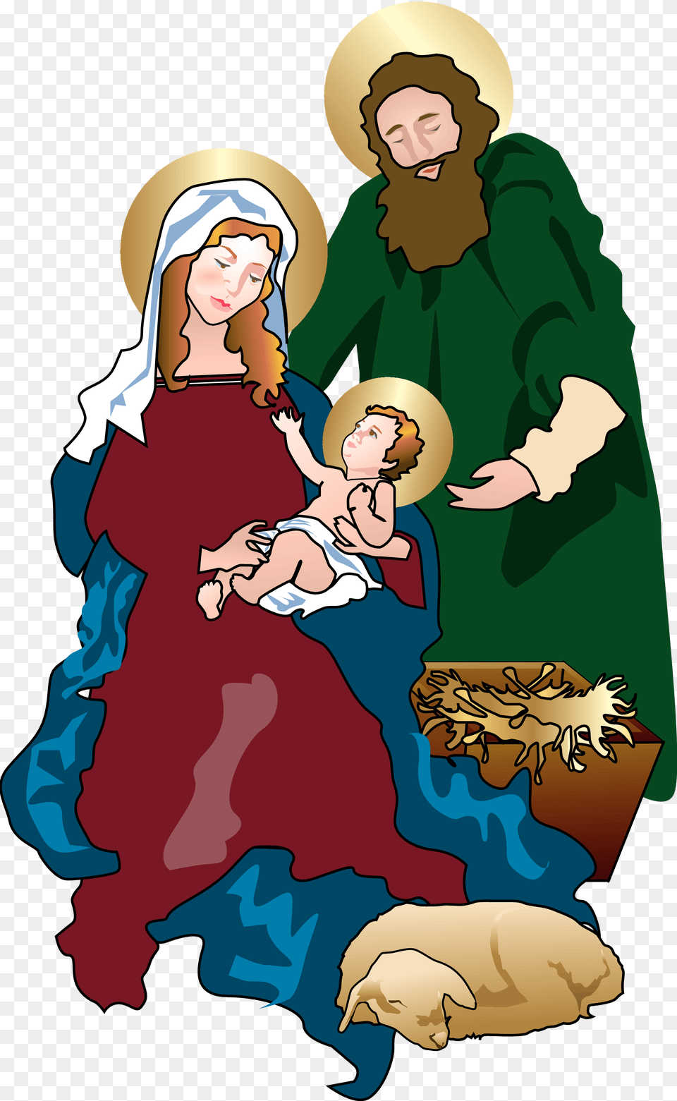Holy Family In A Manger, Book, Comics, Publication, Baby Free Png Download