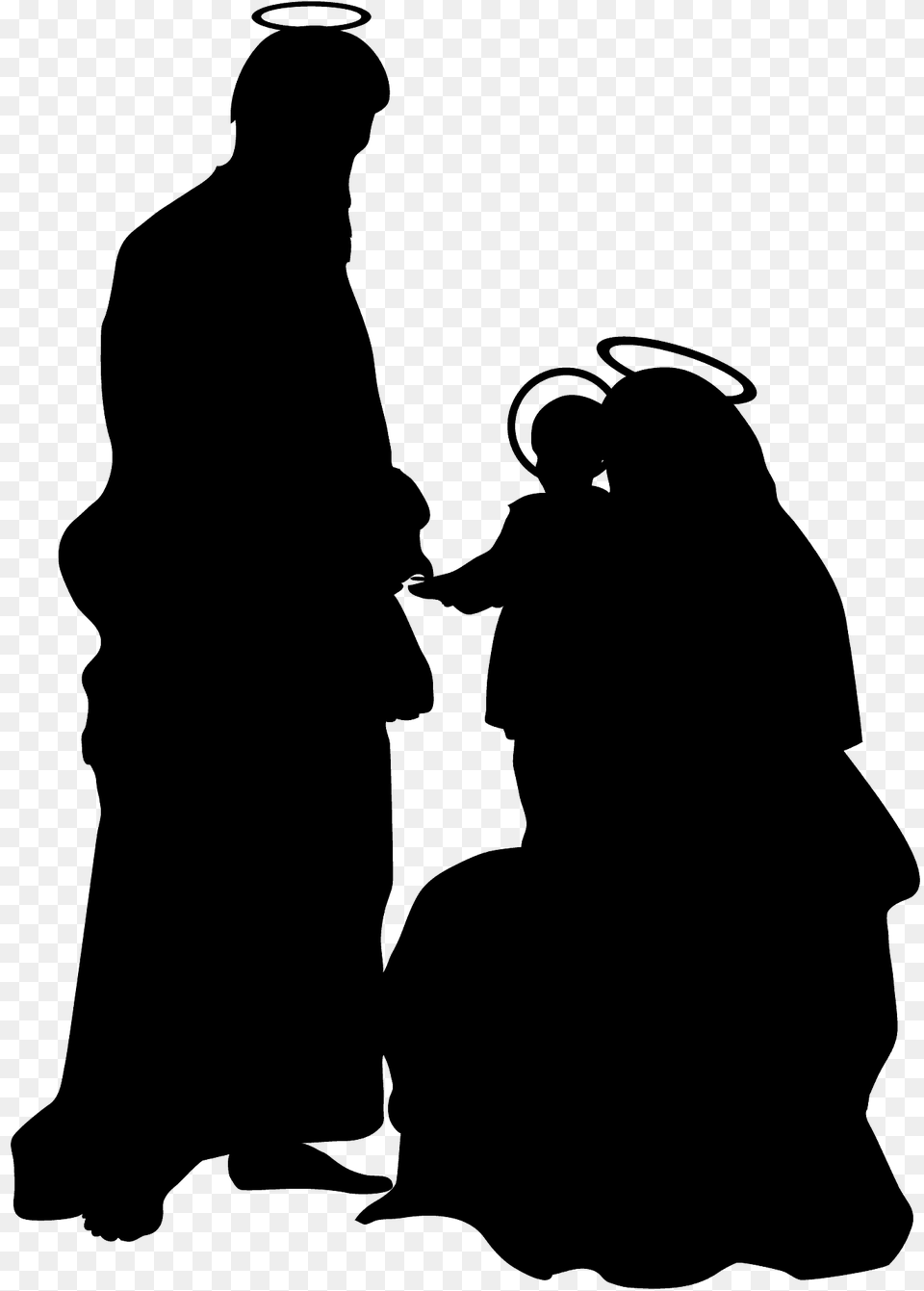 Holy Family Silhouette, Adult, Male, Man, Person Free Png Download