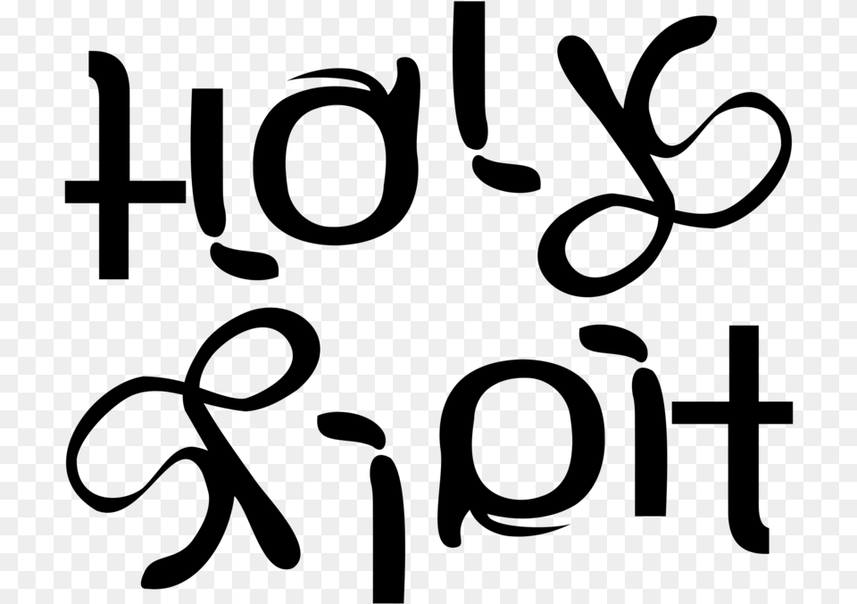 Holy Spirit Ambigram Clipart, Gray Free Png Download