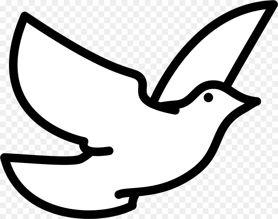 Holy Spirit Dove Clipart Black And White Flying Line Flying Bird Easy Drawing, Stencil, Animal, Fish, Sea Life Free Png