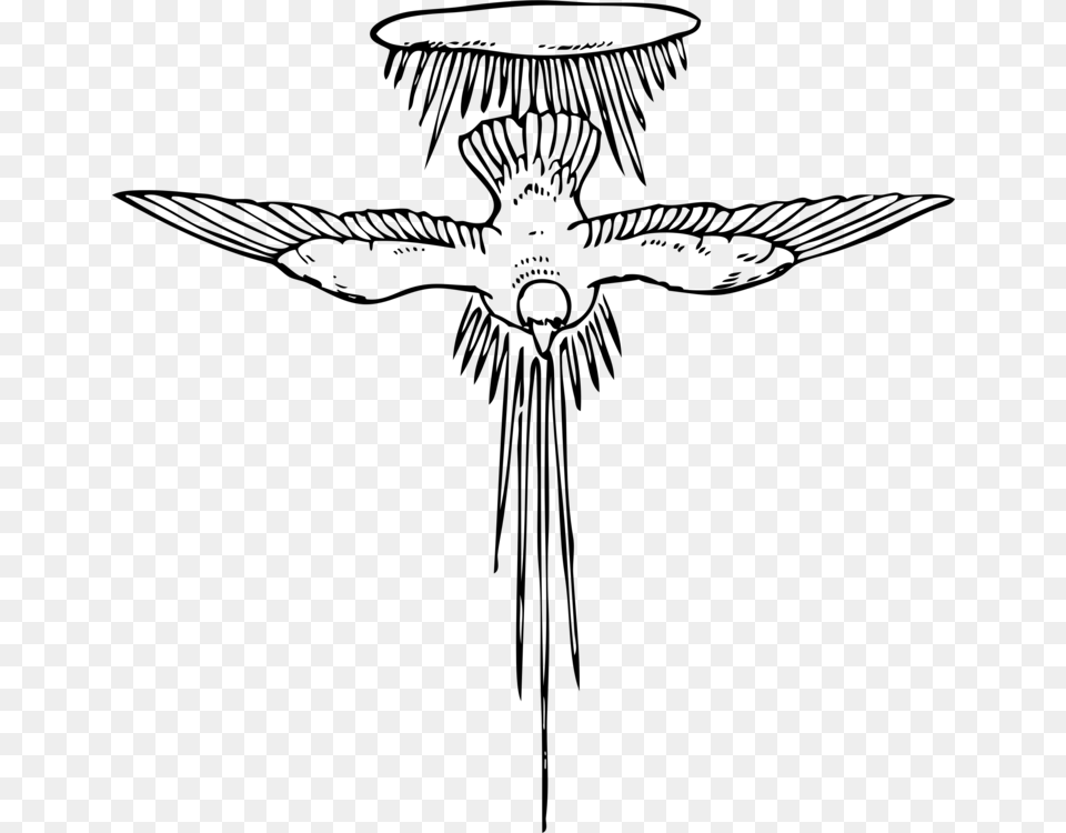 Holy Spirit Drawing Doves As Symbols Line Art, Gray Free Png