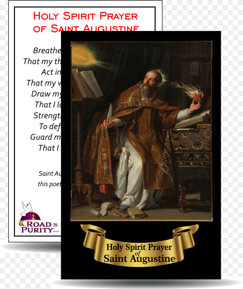 Holy Spirit Prayer Of Saint Augustine Saint Augustine Of Hippo Paintings, Advertisement, Poster, Adult, Man Png