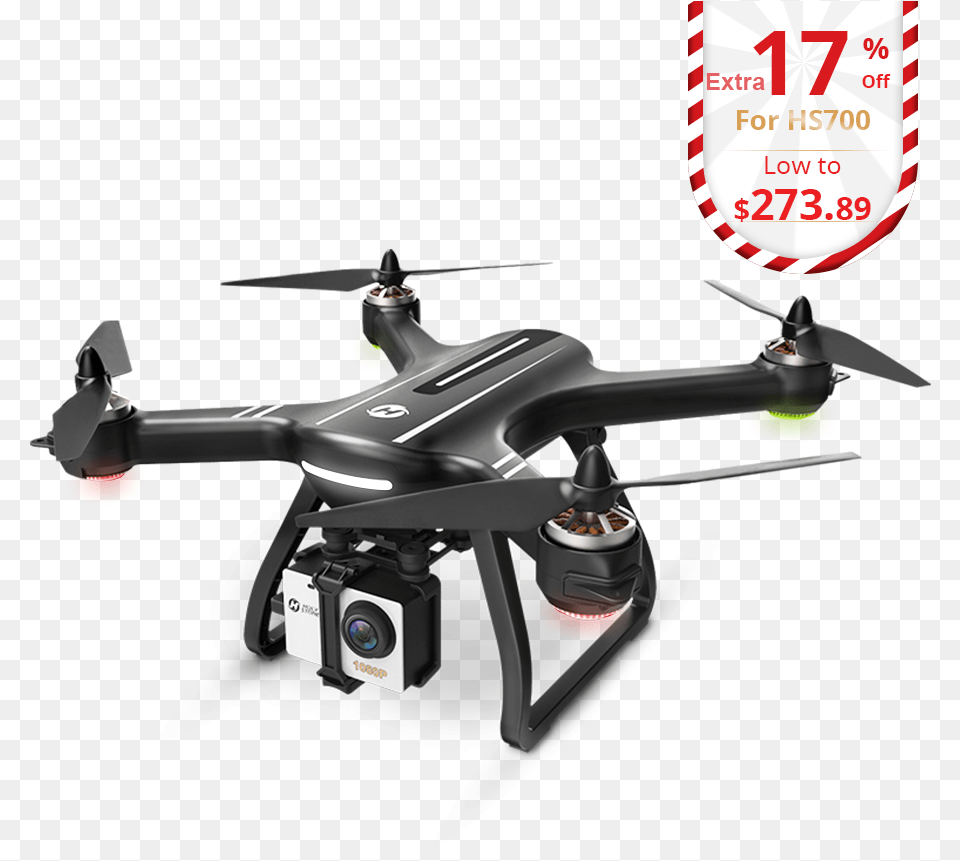 Holy Stone Hs700 Fpv Drone With 1080p Hd Camera Live Holy Stone, Aircraft, Transportation, Vehicle, Helicopter Free Png Download
