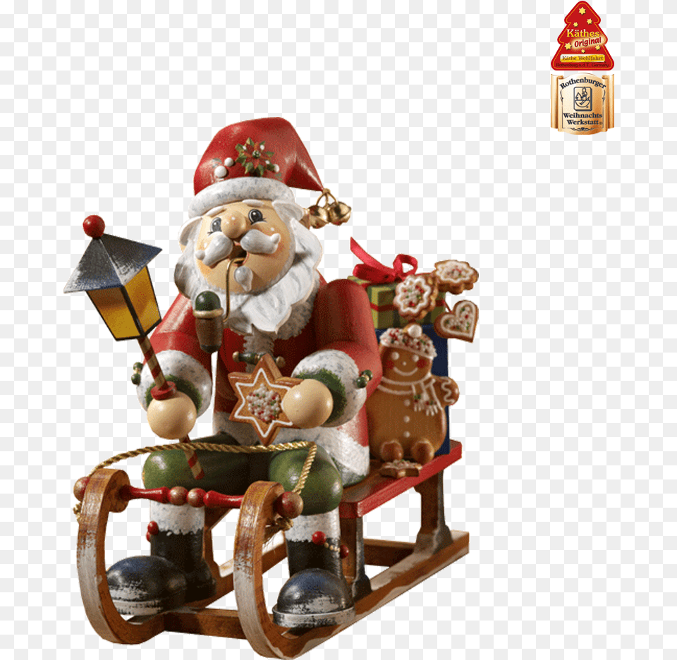 Holzknoddl Santa On Sleigh Incense Smoker Kthe Wohlfahrt Ruchermnnchen, Baby, Person, Nutcracker, Figurine Png