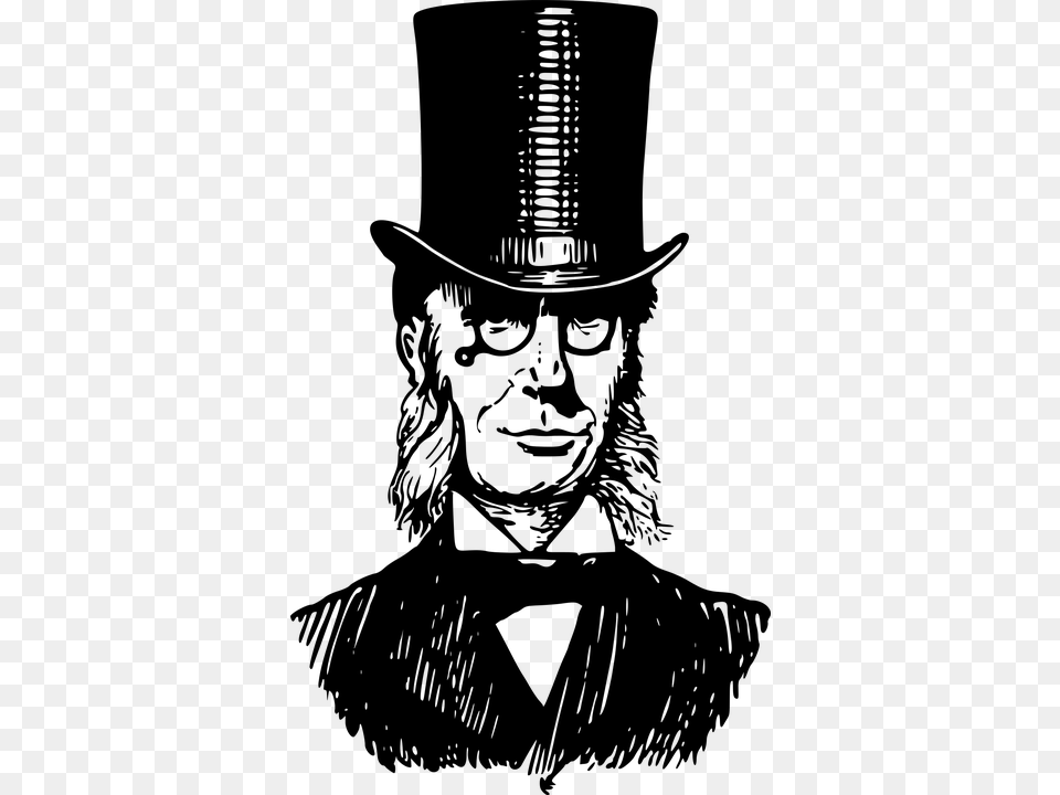 Hombre Con Sombrero De Copa Victoriano Man In Top Hat Clipart, Clothing, Adult, Person, Male Free Transparent Png