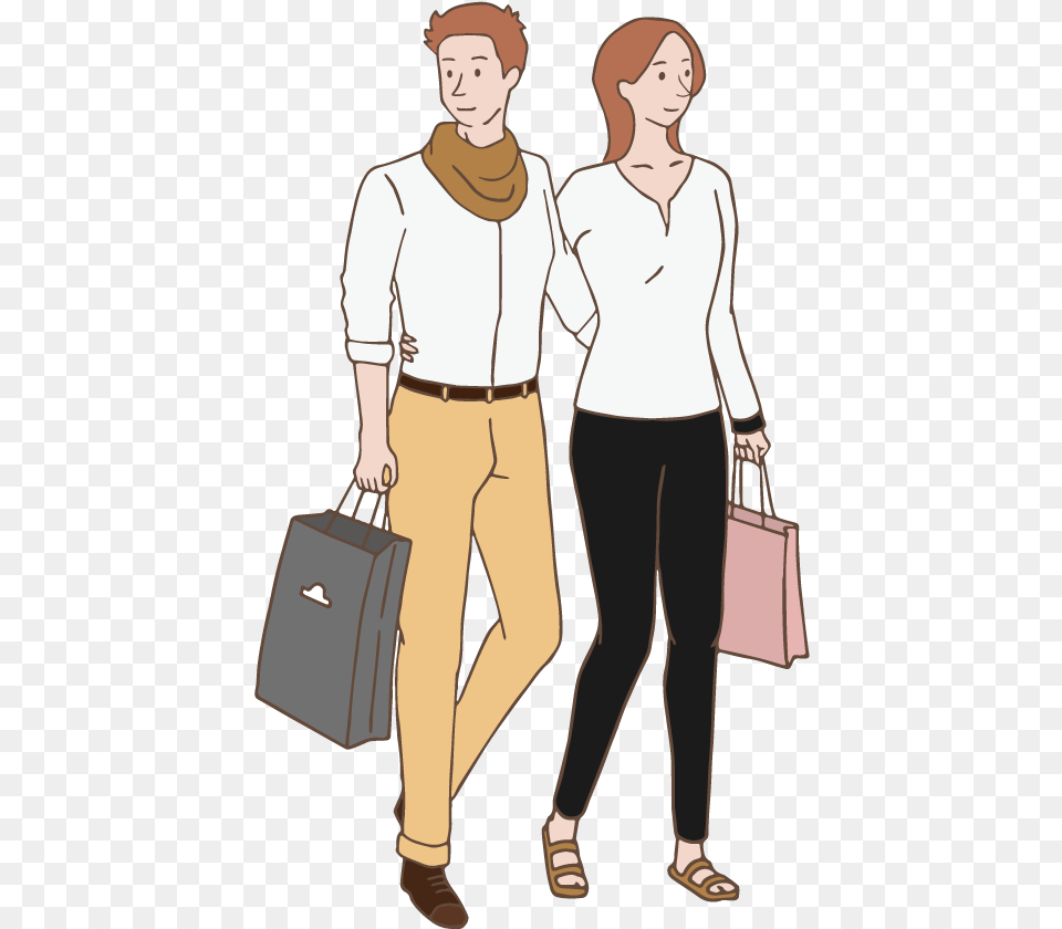 Hombres Y Mujeres Es Ir De Compras Man And Woman Shopping Clipart, Accessories, Sleeve, Long Sleeve, Handbag Png Image