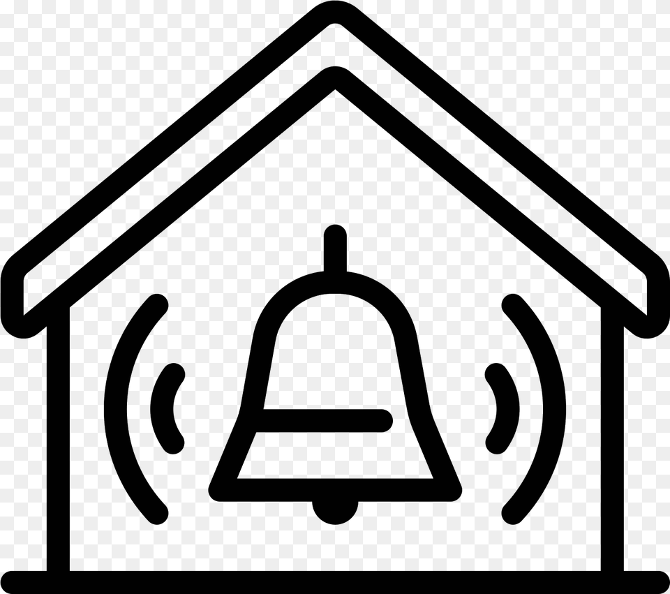 Home Alarm Icon House, Gray Free Png Download