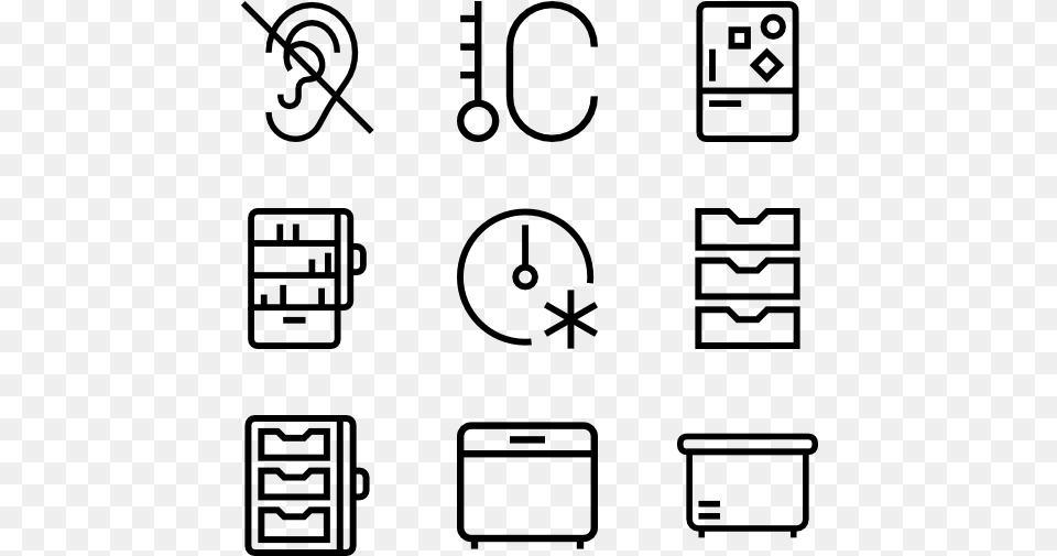 Home Automation Line Icons, Gray Free Transparent Png