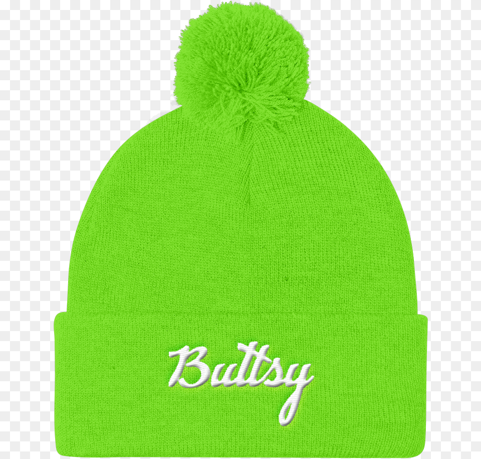 Home Buttsy Merch Mr Clean Pom Beanie Brindle Pied Frenchie Puppy Pom Pom Knit Cap, Clothing, Hat Free Png Download