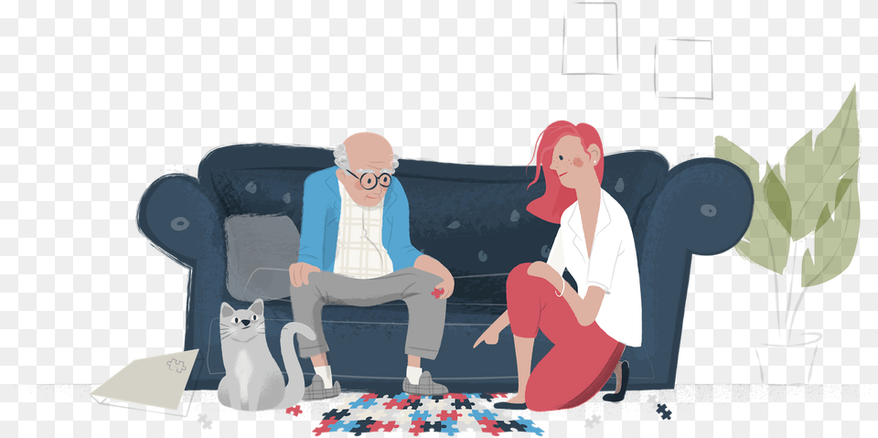 Home Care Services Sitting, Couch, Furniture, Adult, Person Free Transparent Png