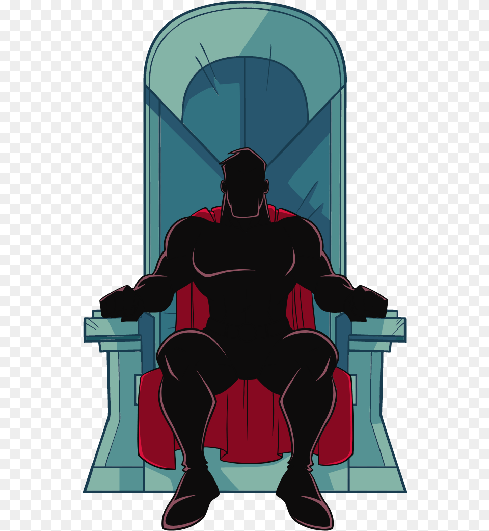 Home Cartoon Man On Throne, Furniture, Adult, Male, Person Free Png Download
