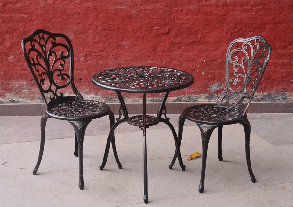 Home Cast Aluminium Chair Set Cast Aluminium Chair Table, Dining Table, Furniture, Tabletop Png Image
