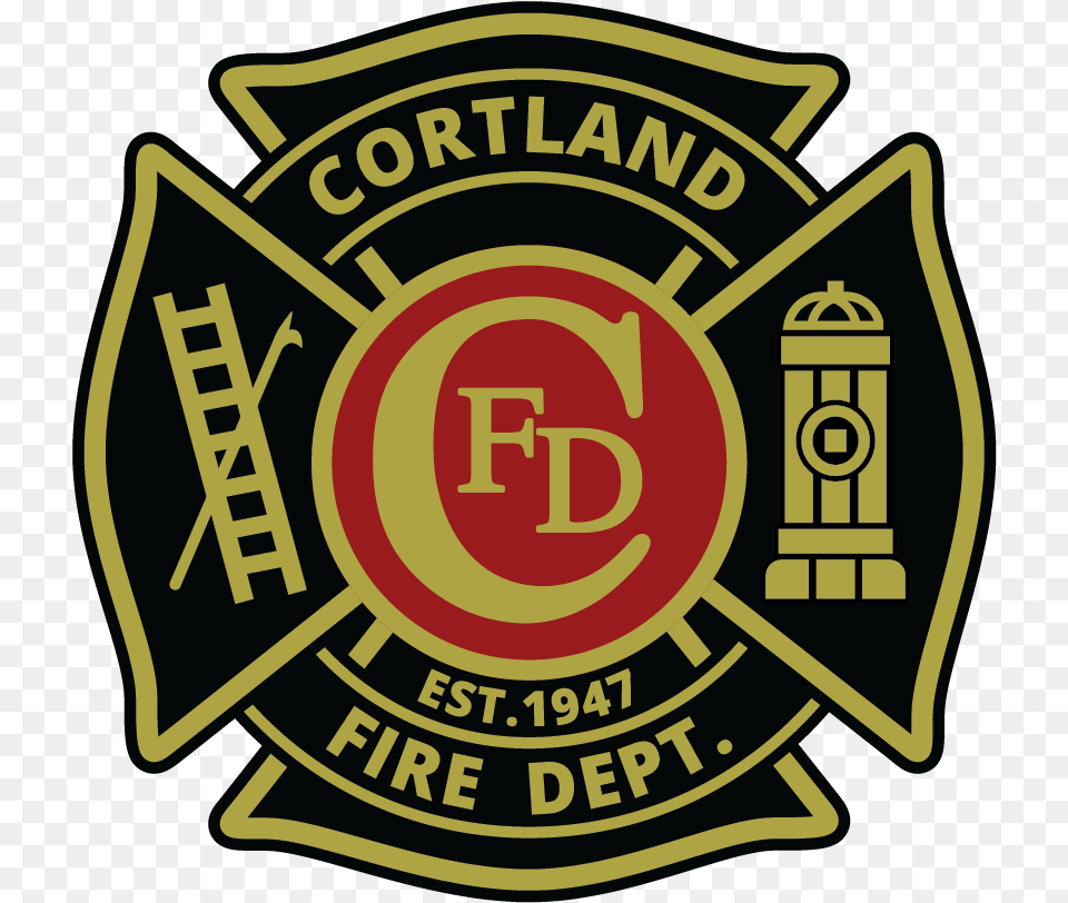 Home Cortland Fire Department, Badge, Logo, Symbol, Emblem Free Png