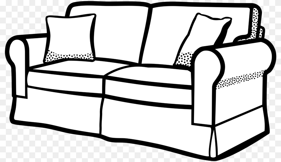 Home Decor Large Size Clipart Sofa Lineart, Couch, Furniture, Crib, Infant Bed Png Image