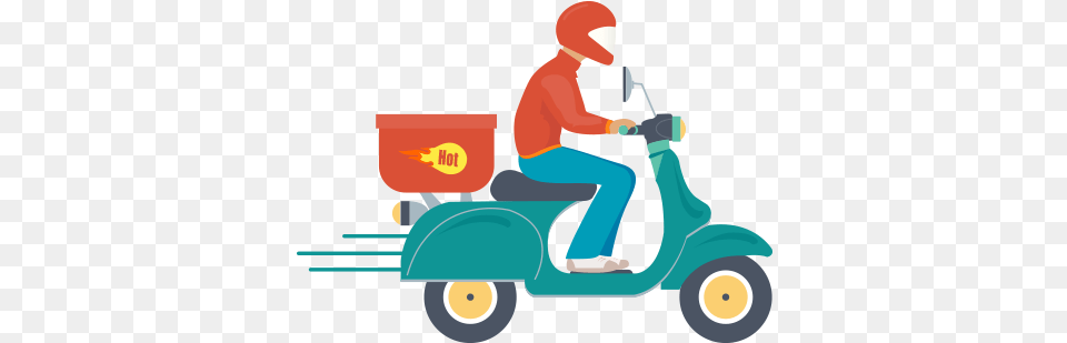 Home Delivery Clipart Home Delivery Vector, Person, Transportation, Scooter, Vehicle Free Transparent Png