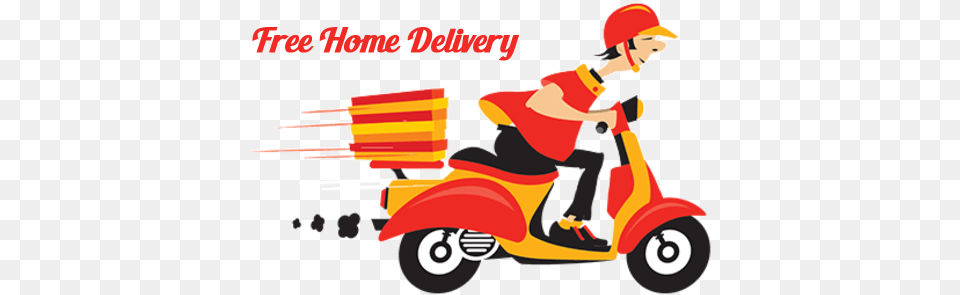 Home Delivery Graphic Delivery Boy Logo, Vehicle, Transportation, Scooter, Tool Free Png Download