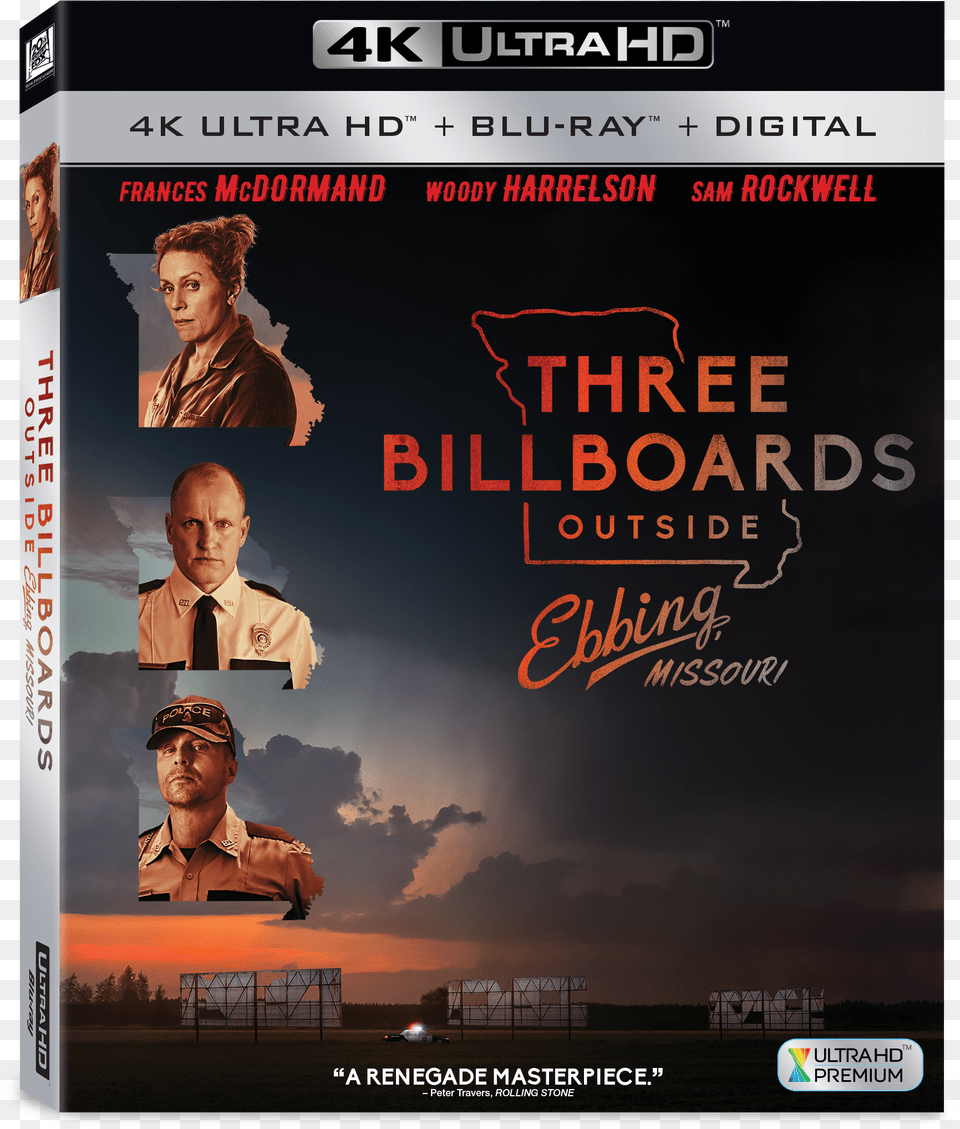 Home Entertainment Materials Three Billboards Outside Ebbing Missouri 4k, Advertisement, Poster, Woman, Male Free Png