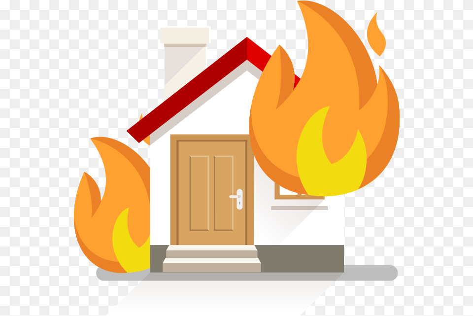 Home Fire Cartoon, Flame, Architecture, Building, Housing Png Image