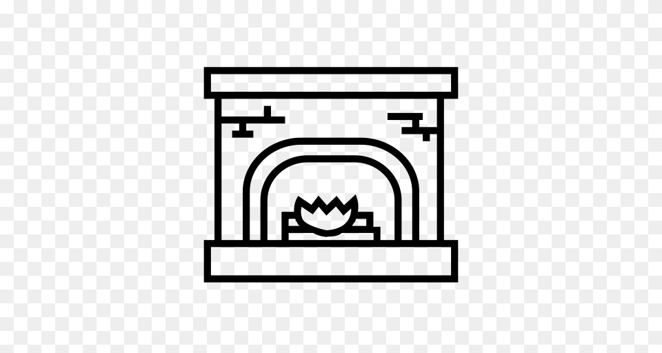 Home Fire Warm Fireplace Grate On The Ear Icon, Gray Free Transparent Png