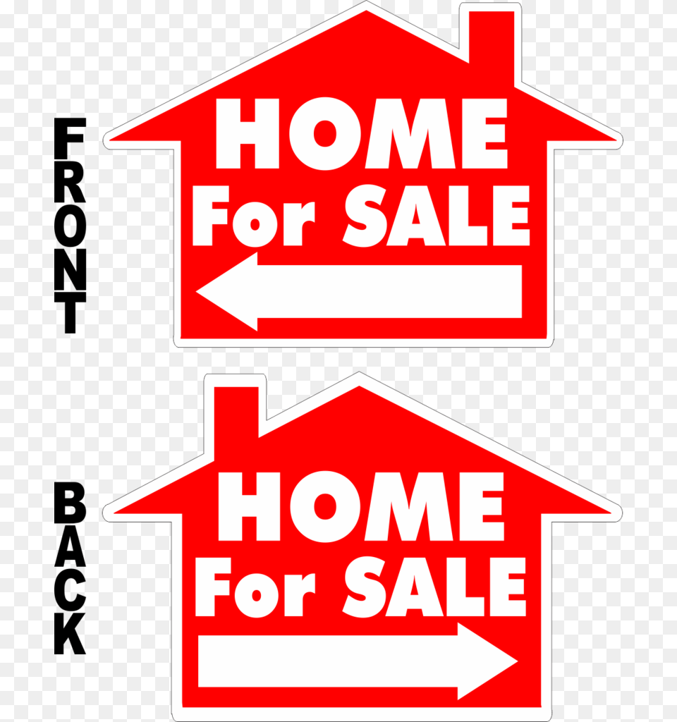 Home For Sale House Shaped Yard Sign Sign, Symbol, First Aid, Road Sign Png Image