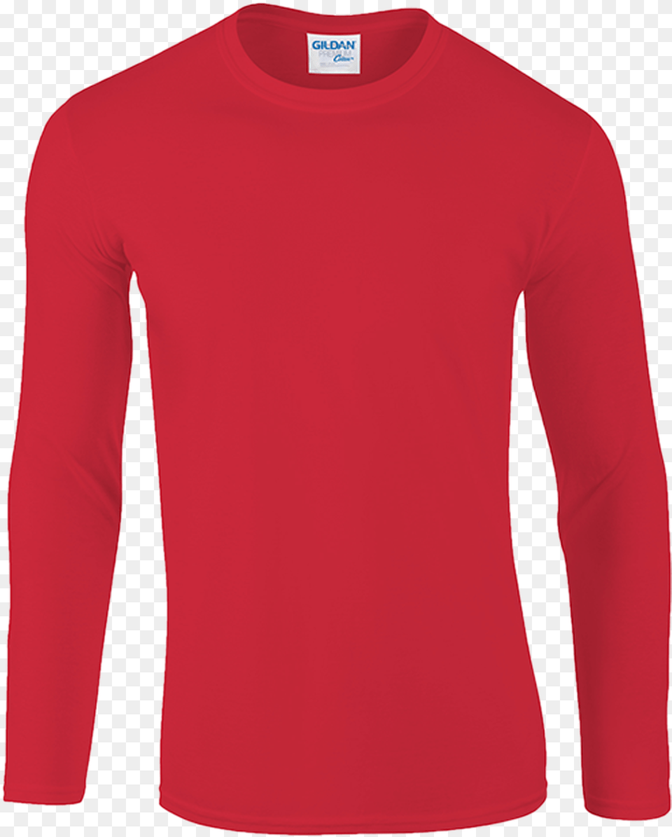 Home Gildan T Shirts Gildan Premium Cotton Adult Red T Shirt Long Sleeve, Clothing, Long Sleeve, T-shirt Png Image