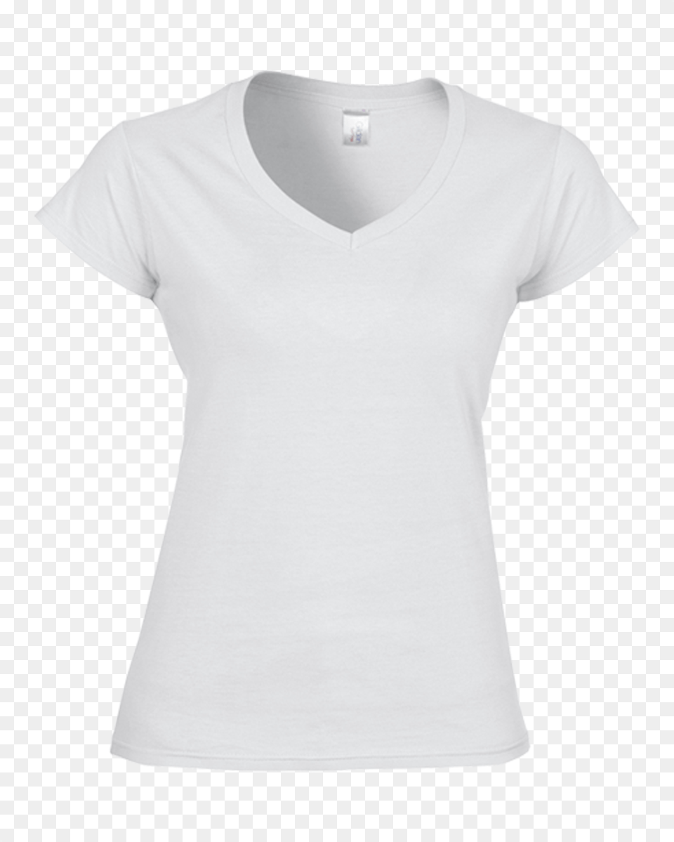 Home Gildan T Shirts Gildan Softstyle Ladies Ladies White V Neck Shirt, Clothing, T-shirt Free Png